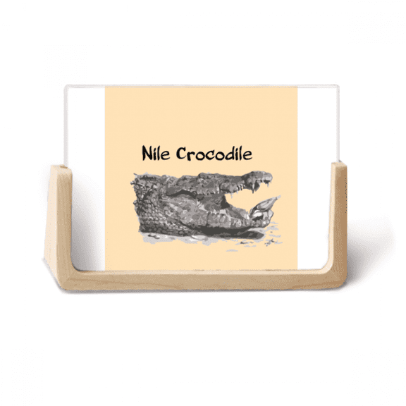 African Large Fish Alligator Photo Wooden Photo Frame Tabletop Display
