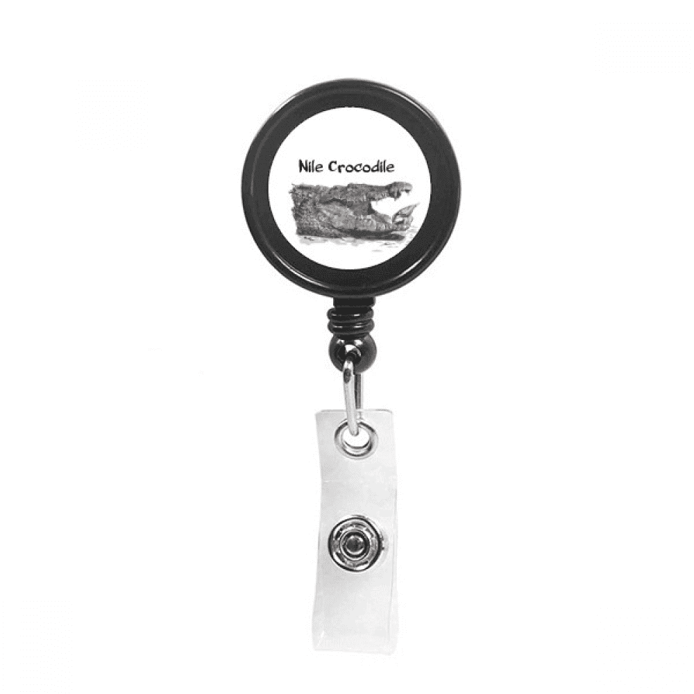 African Large Fish Alligator Retractable Keychain Badge Holder ID Badge