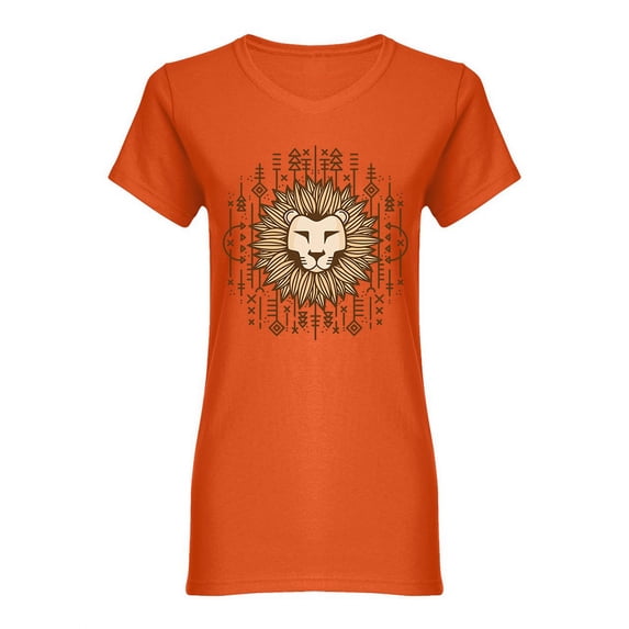 African Lion Design Shaped T-Shirt Women -Image by Shutterstock, Female x-Large