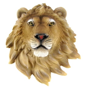 African Lion Head Mount Wall Statue Mini Bust Leo 9.5 In.