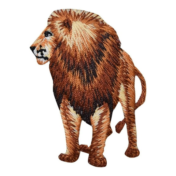African Lion - Standing - Facing Left - Iron on Applique/Embroidered Patch