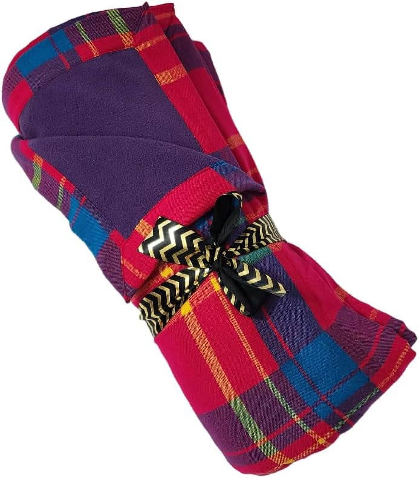 African Maasai Fleece Throw Blanket MultiColor Plaid Safari Throw