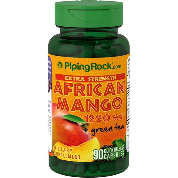 African Mango Seed Extract  1220 mg | 90 Capsules | with Green Tea | Supplement for Men and Women | by Piping Rock