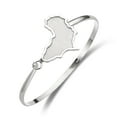 thumbnail image 1 of African Map .925 Sterling Silver Hook Bangle, 1 piece, 1 of 1