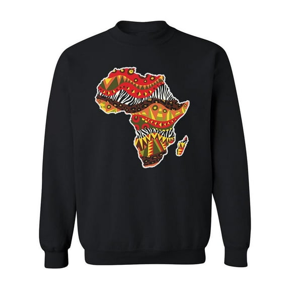 African Map Colored Pattern Sweatshirt Men -Image by Shutterstock, Male 3X-Large