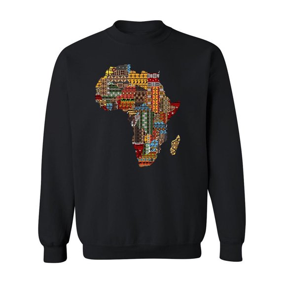 African Map Ethnic Art Sweatshirt Men - Men Sweatshirt, Black, 4XL
