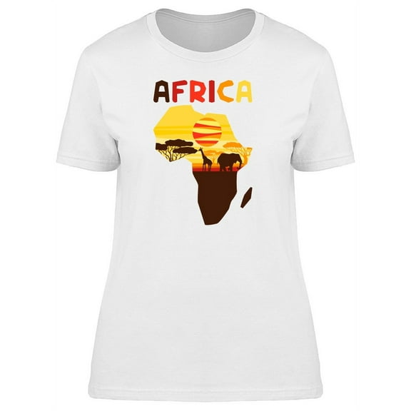 African Map With Fauna T-Shirt Women -Image by Shutterstock, Female Medium