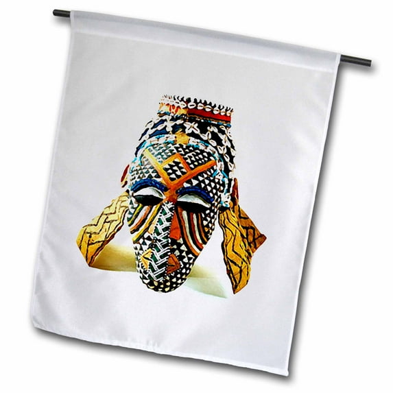 3dRose, African Mask, 18 x 27 inch Garden Flag