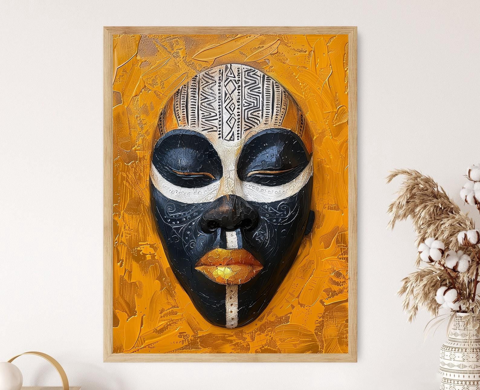 African Mask Art Tribal Ethnic Madagascar Poster , Poster Print Only ...