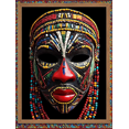 thumbnail image 1 of African Mask Decorative Painting/Canvas Art， Suitable for Living Room， Bedroom，Tribal Art，Cultural Decor， Ethnic Decoration， Carnival Mask Art., 1 of 8