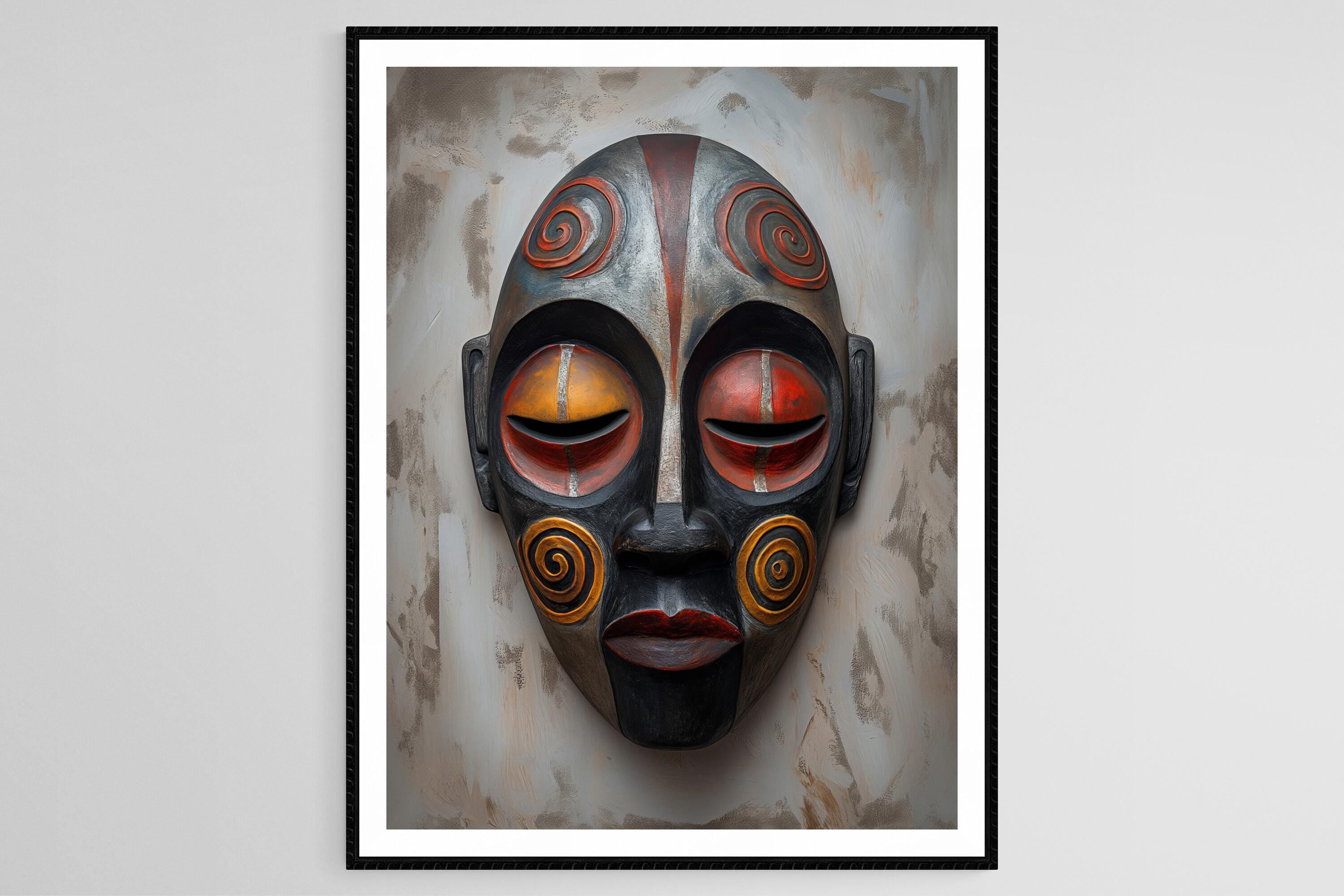 African Mask Ethnic Tribal For Poster , Poster Print Only - Walmart.com