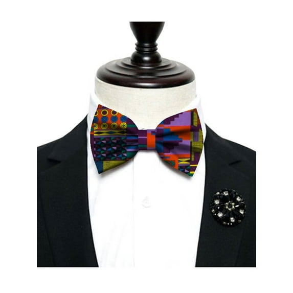 African Men Ankara Print Neck Tie for Men Necktie Kente Bow Tie WYB521