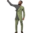 thumbnail image 1 of African Men Clothes Traditional Dashiki Suit Patchwork African Top and Pant 2 Piece African Men Outfit Set Slim Fit, 1 of 5