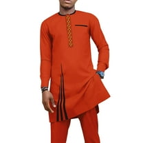 African Men Clothing Fit Dashiki Long Sleeve Shirt Pants 2 Piece Sets Embroidered Traditional Outfits African Suits WYN1900