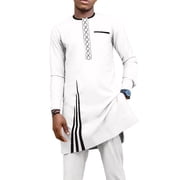 African Men Clothing Fit Dashiki Long Sleeve Shirt Pants 2 Piece Sets Embroidered Traditional Outfits African Suits WYN1900