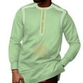 thumbnail image 1 of African Men Long Sleeve Robe Shirt Soft Smoothy Embroidery Tops Party Clothes, 1 of 2