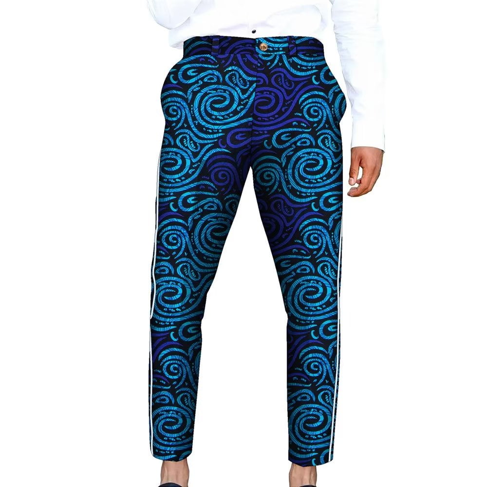African Men Pants Ankara Blazer Trousers with Pockets WYN1965 - Walmart.com