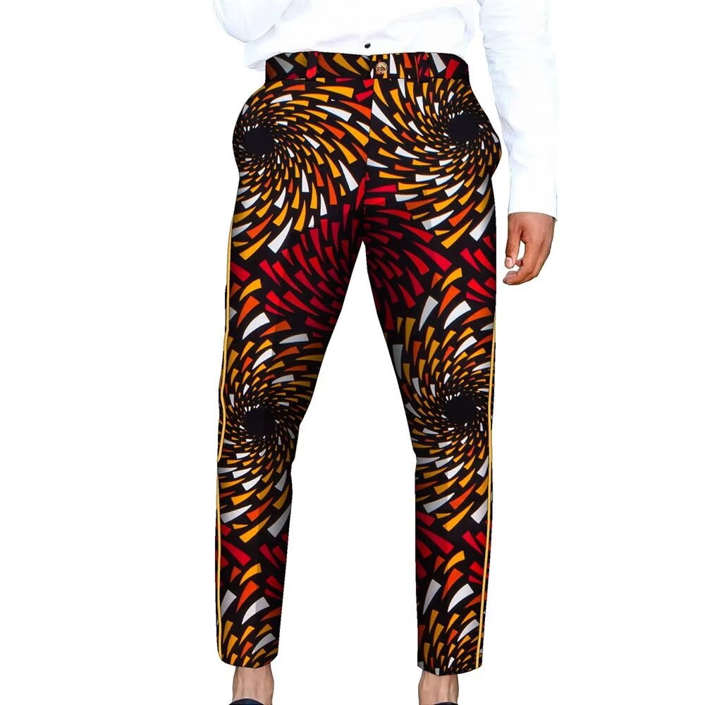 African Men Pants Ankara Blazer Trousers with Pockets WYN1965 - Walmart.com