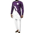 thumbnail image 1 of African Men Suits Dashiki Clothing Print Tops Pants set with Pockets Ankara Outfit Blouse Trousers Suits WYN1004, 1 of 2