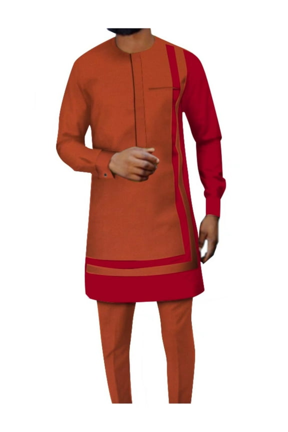 African Men Traditional Clothing Dashiki Ankara Pant Coat 2 PCS Set Long Sleeve Tracksuit Outfits WYN1181