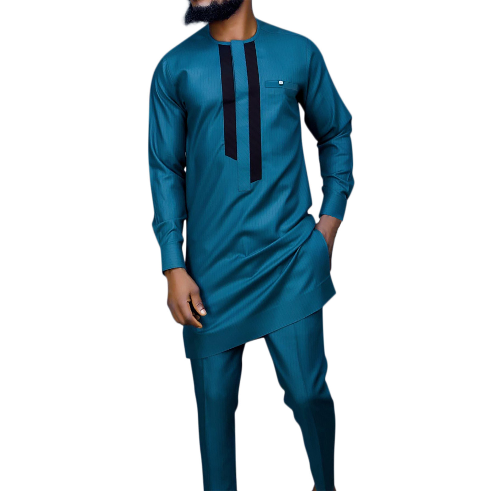African Men's Formal Clothes Dashiki Shirt and Pant Two Piece Suit ...