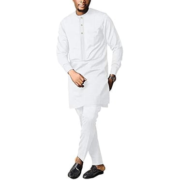 African Suits For Men Embroidery Shirts And Trousers 2-Piece Set