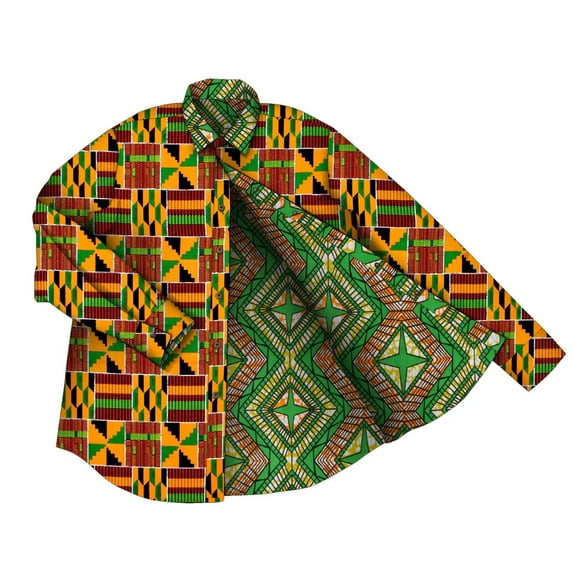 African Men's reversible shirt long sleeve tops shirt party clothing
