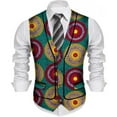 thumbnail image 1 of African Mens Clothing Ankara Print Top Vest African Slim Fit Business Wedding Blazer Vest, 1 of 4