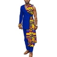 thumbnail image 1 of African Mens Clothing Patchwork One-Shoulder Top and Pants Sets Tracksuit Outfits WYN497, 1 of 5