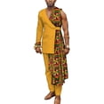 thumbnail image 1 of African Mens Clothing Patchwork One-Shoulder Top and Pants Sets Tracksuit Outfits WYN497, 1 of 5