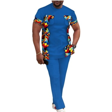 African Traditional 3-Piece Outfit For Men - Cotton Tracksuit With Tribal Hat