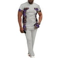 thumbnail image 1 of African Mens Clothing Short Sleeve Shirt Pants set Male Tracksuit Traditional African Gentleman Clothes WYN1263, 1 of 5