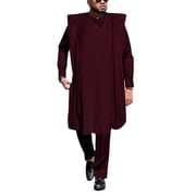 African Mens Clothing Traditional Agbada Robe Suits 3 pcs Set Dashiki Party Outfits WYN01992