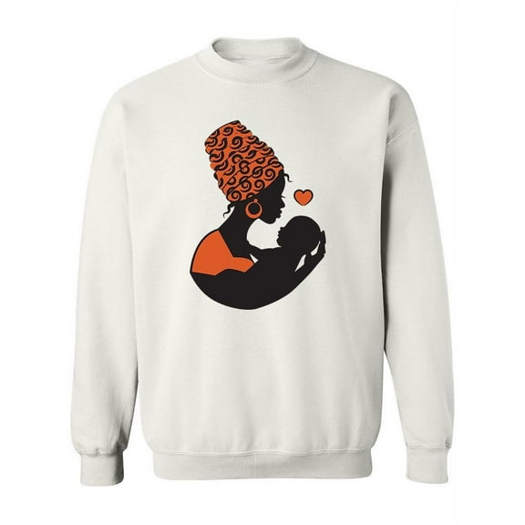African Mother With Orange Cloth Sweatshirt Women -Image by Shutterstock, Female x-Large