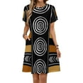 thumbnail image 1 of African Mud Cloth Artistry Art Dress Summer Street Style Dresses Female Short Sleeve Printed Sundress, 1 of 7