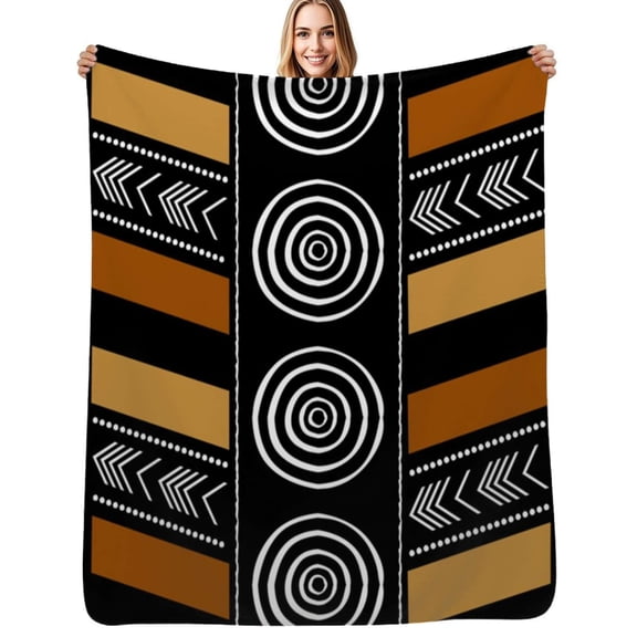 African Mud Cloth Artistry Art Flannel Blanket Warm Soft Bedding Throws Winter Camping Chair Sofa Bed