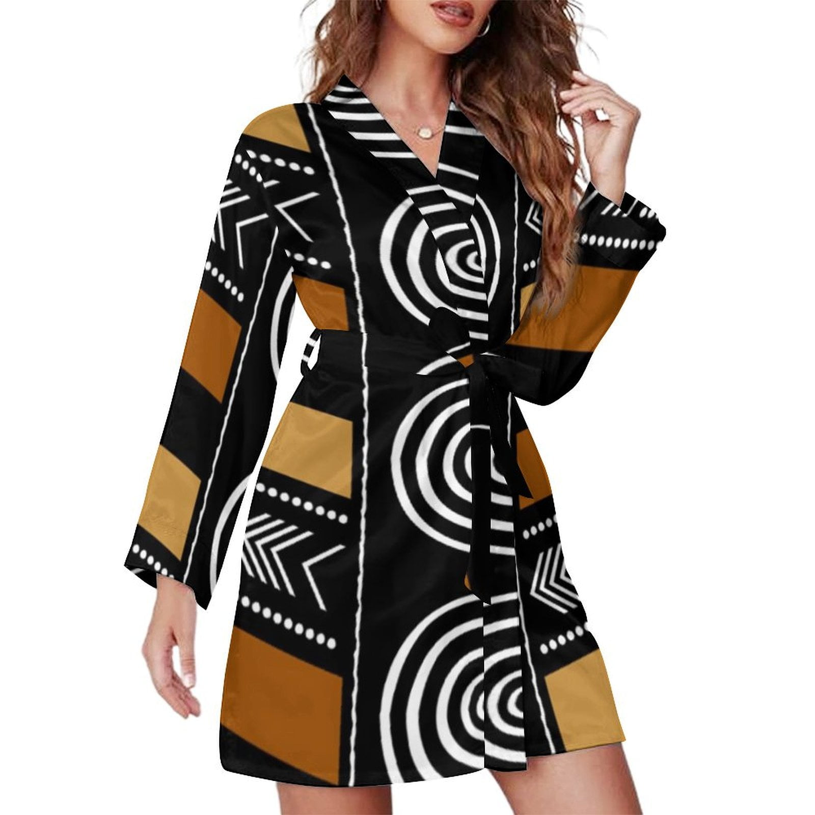 Mountain Print Pattern Women Long Robe main image 0