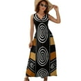 thumbnail image 1 of African Mud Cloth Artistry Art Womens Night Club Maxi Dress V Neck Sleeveless Bohemia Long Dresses, 1 of 9