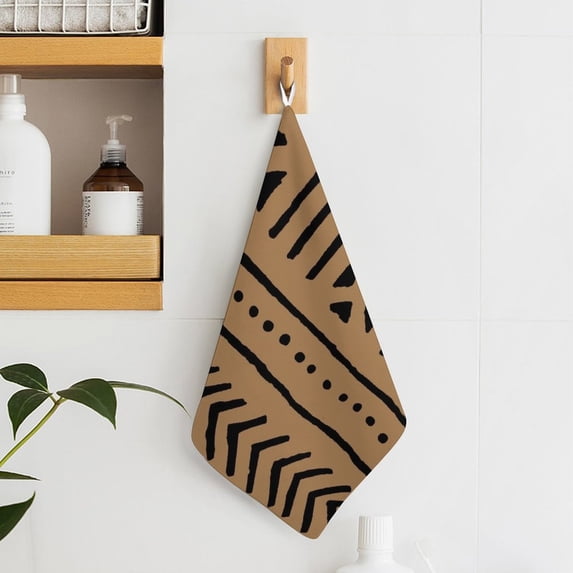 African Mud Tribal Cloth Towels for Bathroom, Kitchen, Gym, Towels, Soft, Highly Absorbent, Hanging Towel with Hanging Eyelet