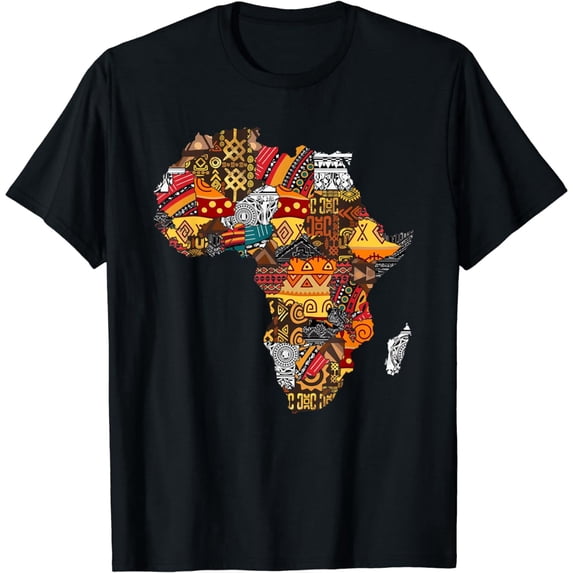 African Native Pride Funny Africa Map Heritage Pattern Gift T-Shirt