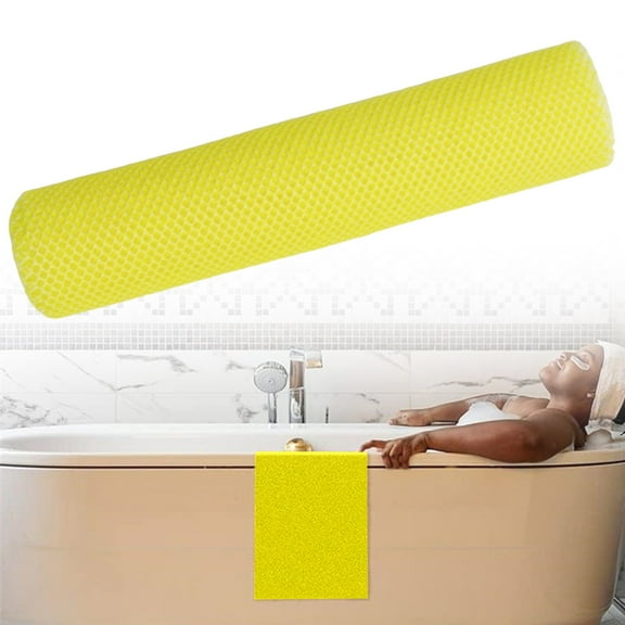 African Net Exfoliating Sponge, 80×30cm Body Scrubbing Net for Deep Shower Cleansing, Yellow