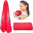 thumbnail image 1 of African Net Sponge, African Net Sponge Authentic, Long Exfoliating Washcloth, African Exfoliating Net Sponge, Body Exfoliator Scrubber, Shower Body Scrubber, Skin Scrubber (Red), 1 of 6