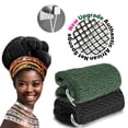 thumbnail image 1 of African Net Sponge Authentic - 2 Pieces Real African Exfoliating Loofah Sponge with Knots - African Net Wash Cloths for Body Scrubber Exfoliator Green& Black - Back Scrub for Shower Bath Accessories, 1 of 12