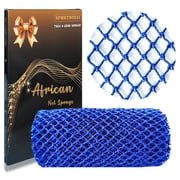 African Net Sponge Authentic, African Exfoliating Sponge Real African Net Black Owned, African Bath Sponge Back Scrubber, Body Exfoliator Shower Bath Accessories (Blue)