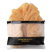 African Net Sponge Authentic - Exfoliating Net Sponge Real African Exfoliating Sponge with Knots - African Net Washcloths for Body Scrubber Exfoliator - Back Scrub for Shower&nbsp;45 Inch, Brown