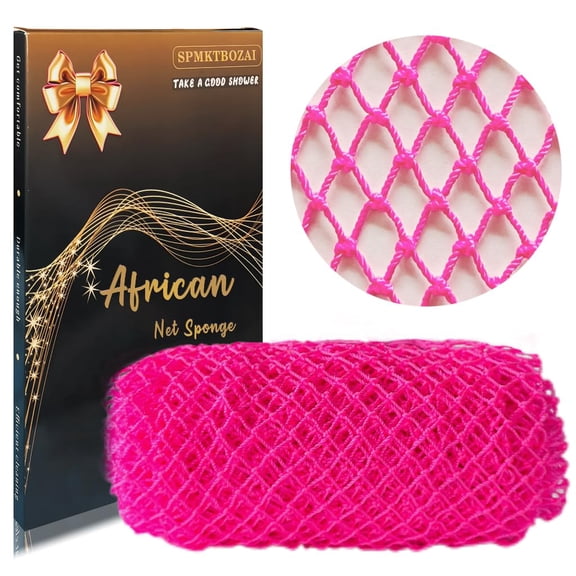 African Net Sponge Authentic, Exfoliating Net for Body Back Authentic Net Sponge With Knots