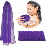 African Net Sponge, Authentic, Real, Black Owned, Exfoliating Bath Wash Cloth, Long Sponge, Body Exfoliator, Sapo, Shower Bath Accessories, Back Foot Scalp Scrub, Flat Dead Skin Remover Purple