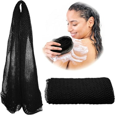 African Net Sponge, Authentic, Real, Exfoliating Bath Wash Cloth, Long Sponge, Body Exfoliator, Sapo, Shower Bath Accessories, Back Foot Scalp Scrub, Flat Dead Skin Remover, 31.5x11.8"
