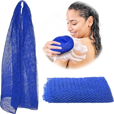 African Net Sponge, Authentic, Real, Exfoliating Bath Wash Cloth, Long Sponge, Body Exfoliator, Sapo, Shower Bath Accessories, Back Foot Scalp Scrub, Flat Dead Skin Remover, 31.5x11.8"