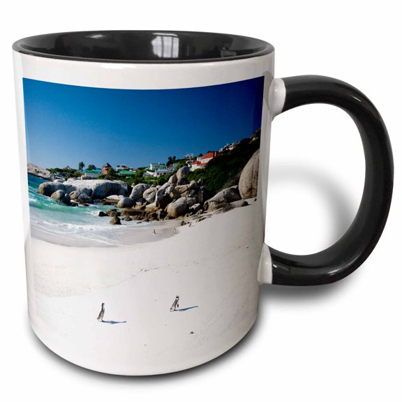 3drose, African Penguin, Boulders Beach, South Africa-af42 Rbe0069 - Ralph H. Bendjebar, 11oz Two-tone Black Mug